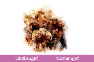 African Elephant Watercolor Art Illustrations
