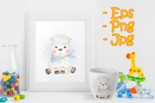 Baby Sheep Adorable Watercolor Illustrations
