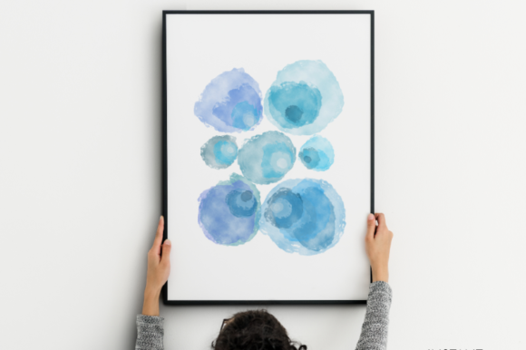 Blue Watercolor Summer Printable Art and Illustrations