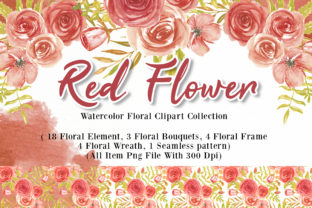 Flower Red Watercolor Illustration