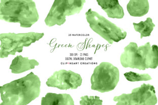 Green Watercolor Shapes Illustrations