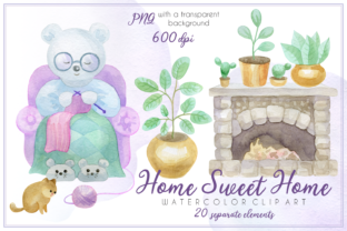 Home Sweet Home - Watercolor Clip Art