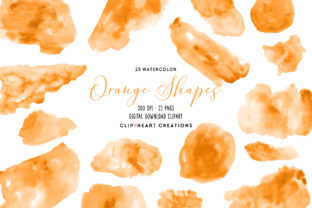 Orange Watercolor Shapes Illustrations