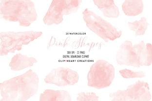 Pink Watercolor Shapes Illustrations