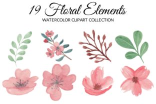 Sakura Cherry Blossom Watercolor Clipart and Illustrations