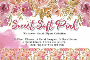 Sweet Soft Pink Flower Watercolor Illustrations
