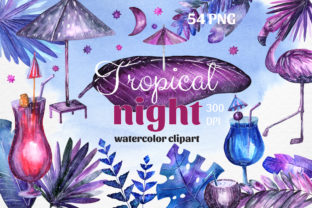 Tropical Night - Watercolor Illustrations
