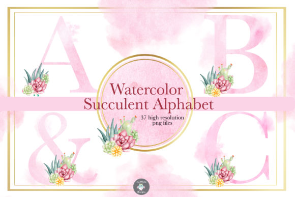 Watercolor Alphabet Clipart Font