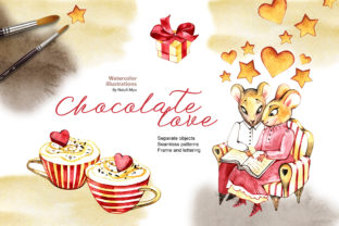 Watercolor Chocolate Love Cliparts and Illustrations
