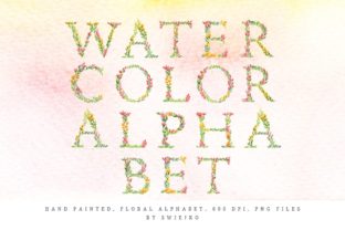 Watercolor Floral Alphabet and Illustrations