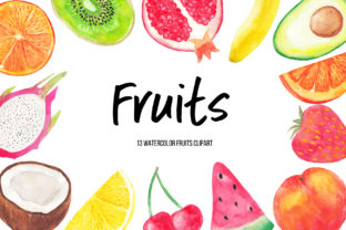 Watercolor Fruits Clipart and Illustrations