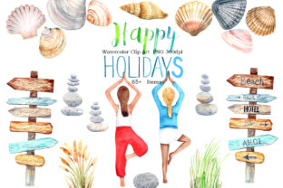 Watercolor Happy Holidays Clip Art and Illustrations