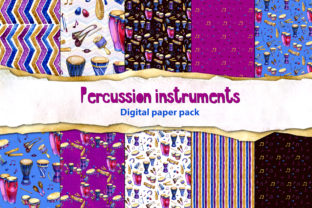 Watercolor Music Digital Papers and Illustrations
