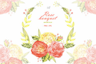 Watercolor Roses Bouquet Cliparts and Illustrations