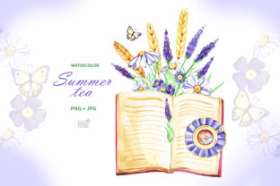 Watercolor Summer Tea Cliparts and Illustrations