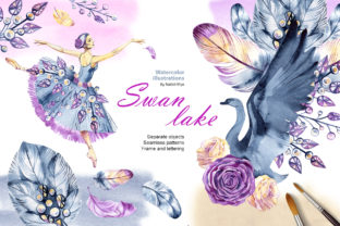 Watercolor Swan Lake Illustrations