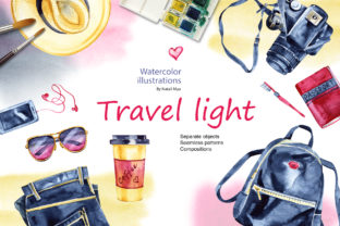 Watercolor Travel Light Cliparts and Illustrations