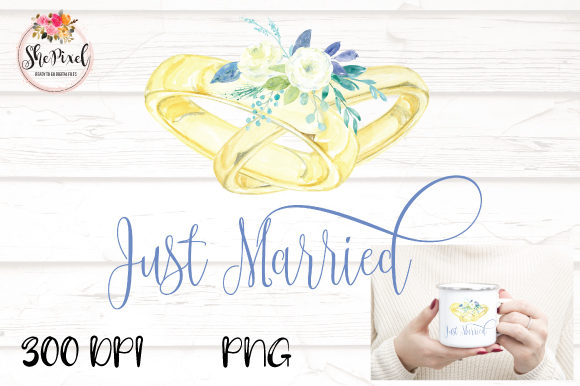 Wedding Rings Watercolor Clipart and Illustrations